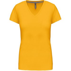 Kariban Dames T-shirt V-hals Korte Mouwen K381 - Yellow - 3XL