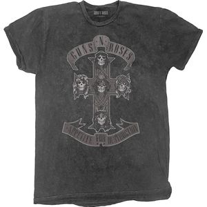 Guns N' Roses - Monochrome Cross Heren T-shirt - M - Zwart