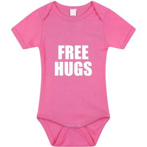 Free hugs tekst baby rompertje roze meisjes - Kraamcadeau - Babykleding 92