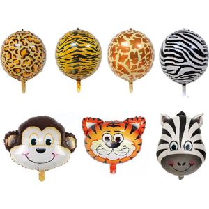 Luna Balunas Set xl Jungle Dieren FolieBallonnen Helium Ballonnen - Verjaardag versiering Safari Feestpakket