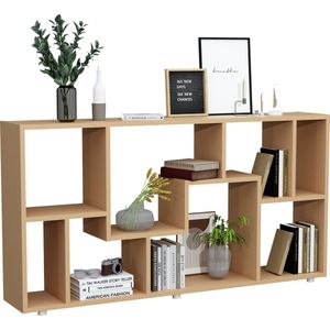 VCM Houten vrijstaande boekenplank Medialijst Opbergruimte Ruimteverdeler Decoratieve plank Lanisa L Houten vrijstaande boekenplank Medialijst Opbergruimte Ruimteverdeler Decoratieve plank Lanisa L