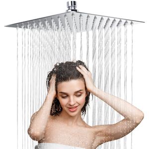 Regendouche vierkant 12 inch, 304 RVS douchekop regendouche, 360° verstelbare regendouchekop, waterbesparende regendouchekop met 90 antikalksproeiers