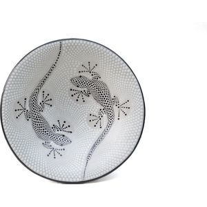 Floz Design kleine fruitschaal - aardewerk mozaiek - gekko - 27 cm