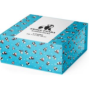Swole Panda | sokken | Giftset | Kerst sokken | heren sokken | Bamboe | Blauw | 3 Paar | maat 40 - 45