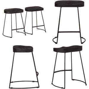 vidaXL Barkrukken 2 st zwart 46x38x52 cm massief mangohout - Barkruk - Barkrukken - Stoel - Ontbijt Barkruk