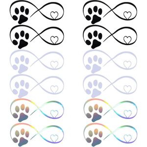 15 vellen hondenpoot print sticker autoraam-bumper sticker - hond poot print - waterdichte reflecterende - voertuig decoratie - 3 kleuren .