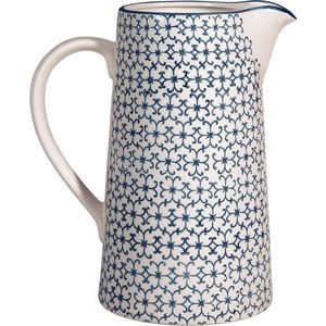 Retro water karaf ø 135 H 225 cm blauw keramiek inhoud ca. 2000 ml - Krug Kristina Vintage