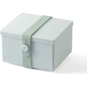 Uhmm Box 02 - Morning Mist Box & Strap - Lunch to Go - vierkant/square - plat uitvouwbaar/foldable flat - voedselveilig/food safe – geschikt vaatwasser, vriezer, magnetron/dishwasher, freezer, microwave safe - 100% recyclable –Deens/Danish Design
