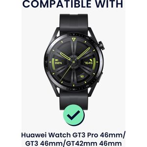 kwmobile Sporthorloge bandje geschikt voor Huawei Watch GT3 Pro 46mm / GT3 46mm / GT 42mm 46mm horlogeband - Siliconen smartwatch band met carbon print in zwart