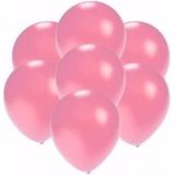 Kleine metallic roze party ballonnen 30x stuks van 13 cm - Feestartikelen/versieringen