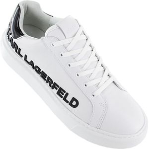 Karl Lagerfeld Maxi Kup - Dames Sneakers Schoenen Sneaker Leer Wit KL62210-010 - Maat EU 35