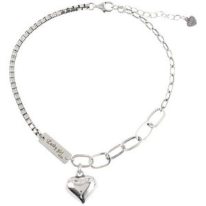 Zilveren Armbandje (925 Sterling) - Hart - Lucky Girl - Dames - Lieve Jewels