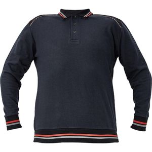 Knoxfield Polo-Sweater antraciet/rood 2XL