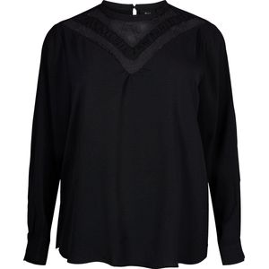 ZIZZI VKAMMA, L/S, BLOUSE Dames Blouse - Black - Maat XL (54-56)