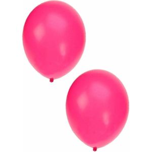 Bellatio Decorations ballonnen - 10 stuks - neon roze - 27 cm - helium of lucht - verjaardag / versiering