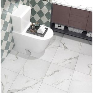 Witte Peel and Stick Vloertegel - Waterdicht - Voor Badkamer en Keuken - 30,5 x 30,5 cm - Vinyl