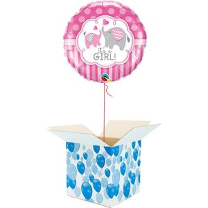Helium Ballon gevuld met helium - Geboorte - Cadeauverpakking - It's a Girl! - Folieballon - Helium ballonnen geboorte - Gender Reveal