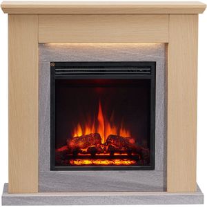 Elektrische Sfeerhaard Pandora Lichtbruin 25 x 89 x 88.3 cm – 2000 Watt - Realistisch 3D vlammeneffect - Met afstandsbediening