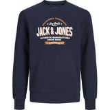 JACK&JONES JUNIOR JJELOGO SWEAT CREW 2 COL 24/25 NOOS JNR Jongens Trui - Navy Blazer White + Marmelade