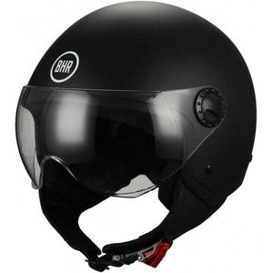 BHR 801 Vespa Helm – Jethelm met Extern Vizier – ECE Gekeurd – Mat Zwart - Maat XL