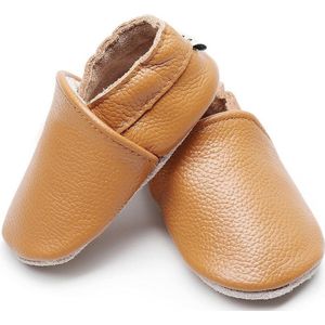 Leren Baby slofjes - Caramel bruin - 18/24  maanden -Babyschoenen - Jongen - Meisje - Kraamkado - Babyshower