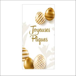 Bloemenkaartjes Joyeuses Paues - Cadeaukaartjes - 20stuks - 10x5cm - Met Boorgaatje - Goud - Bloemkaartje - Mini Kaartjes