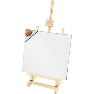 Houten schildersezel 76 cm tafelmodel met canvas doek 40 x 40 cm