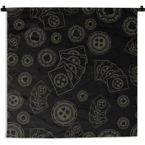 Wandkleed - Wanddoek - Poker - Speelkaarten - Gokken - Patroon - 60x60 cm - Wandtapijt