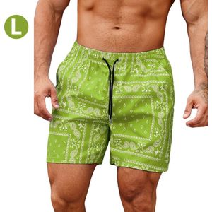 Nivard Zwembroek Heren - Zwem Broek Mannen - Badkleding - Zwemmen - Jongens - Swimming Shorts - Zomerbroek - Met Zakken - Groen - Maat L
