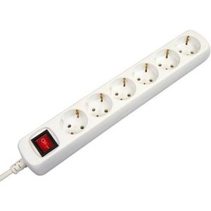 Stekkerdoos - 6-voudig - 5 meter - wit
