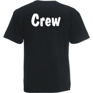 Mijncadeautje Unisex T-shirt zwart (maat XL) Crew - tekst rugzijde