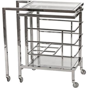 Bar Trolley Ernesto 72x42x77cm met helder glas