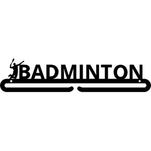 Badminton Medaillehanger zwarte coating - staal - (35cm breed) - Nederlands product - incl. cadeauverpakking - sportcadeau - medalhanger - medailles - muurdecoratie