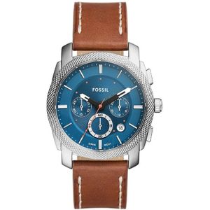 Fossil Machine FS6059 Horloge - Leer - Bruin - Ø 42 mm