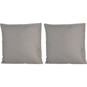 4x Grote bank/sier kussens voor binnen en buiten in de kleur grijs 60 x 60 cm - Tuin/huis kussens