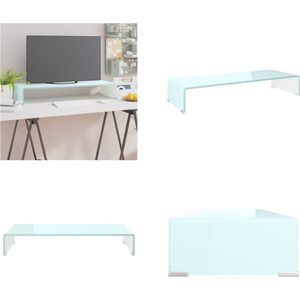 vidaXL Tv-meubel/monitorverhoger 80x30x13 cm glas groen - Tv-kast - Tv-kasten - Tv-standaard - Tv-standaarden