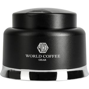 World Coffee Gear - Easy 'just push' Tamper - 58mm diameter - Black - koffie tamper - enige op BOL - barista accesoires - barista gadget - koffie verdeler - professional coffee - barista musthaves -