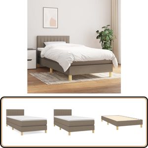 vidaXL Boxspring Taupe 90x190 cm met Matras Boxspringbed - Boxspring - Tweepersoonsbed - Bed Frame - Pocketed Spring Mattress