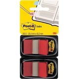 Post-it® index duo pack rood - 25,4 x 43,2 mm - 50 tabs/dispenser