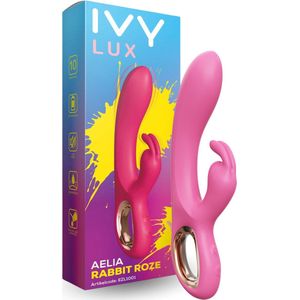 Ivy Lux Aelia - Rabbit Tarzan Vibrator - Vibrators voor Vrouwen - Clitoris & G-spot Stimulator - Sex Toys voor vrouwen - Erotiek - Sextoys - Beste Vibrator voor vrouwen - ROZE 22 cm