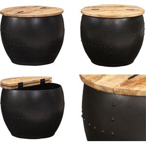 vidaXL Salontafel rond 53x43 cm massief mangohout - Salontafel - Salontafels - Bijzettafel - Bijzettafels