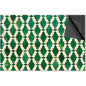 Inductie beschermer 78x52 - afdekplaat inductie mat - Dietrix Kookplaat beschermer - Exclusief - Hexagon - Marokkaanse tegel groen wit