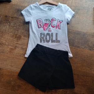 New Collection - T-shirt - Rock & Roll - Wit/roze - maat 116