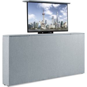 Bedonderdeel - Soft bedden TV-Lift meubel Voetbord - Max. 43 inch TV - 130 breed x85x21 - Ijsblauw