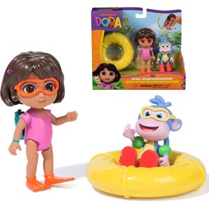 Dora - Avonturenpakket Spetteren en spatten, met Dora, Boots, speelgoedfiguren en accessoires
