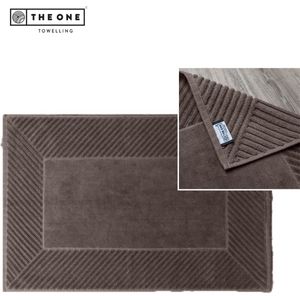 The One Towelling Badmat Ultra - Extra dikke Douchemat - 100% Zacht katoen - 60 x 95 cm - Velours - Taupe