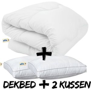 Bafra dekbed set - All Year Dekbed - Dekbed met hoofdkussen - Antiallergische Dekbed 200x220 cm - Box hoofdkussen - Ultra soft imitatie dons
