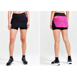 Craft - PRO Hypervent 2in1 Skirt W - Sportskirt - Zwart met roze - Dames - Maat M