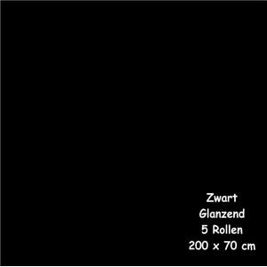 Benza Kaftpapier - Glanzend Zwart - 5 rollen