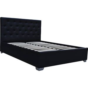Tweepersoonsbed met opbergruimte ""Tino"" - 160 × 200 cm - Zwart